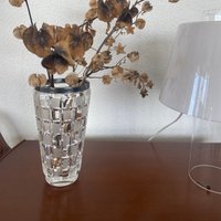 Massive Kristallvase Mit Graviertem Silberband - Von Aimo Okkolin von SkafuPreloved