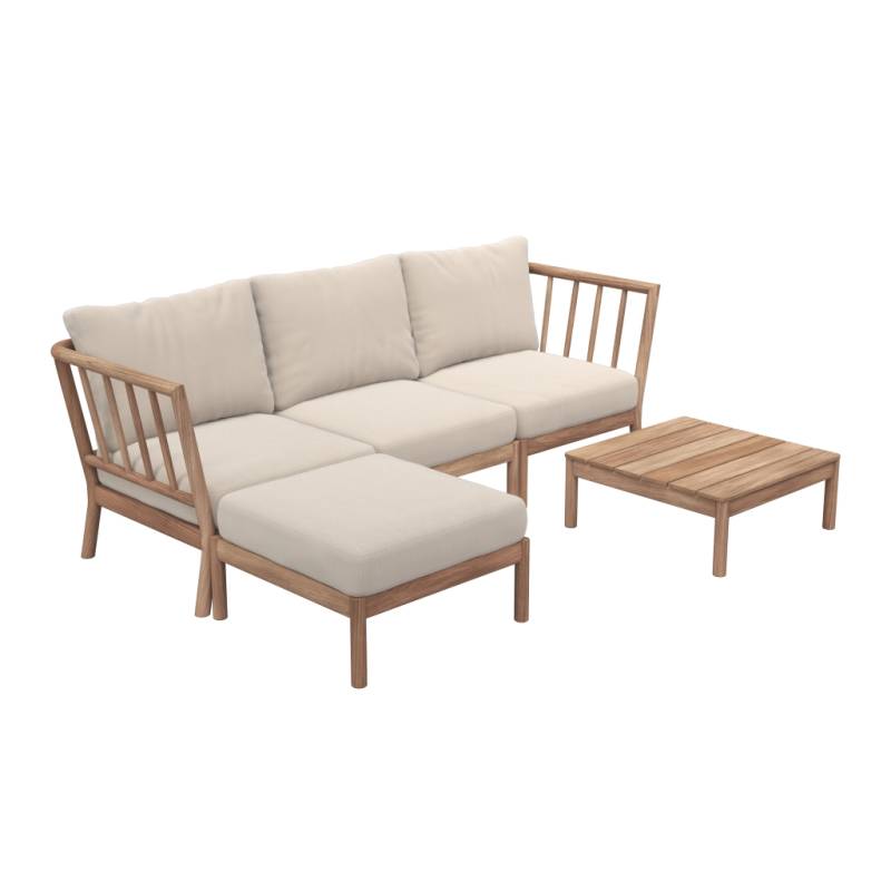 Fritz Hansen - Traditionr - modulares Outdoor Loungesofa aus Teakholz von Skagerak by Fritz Hansen