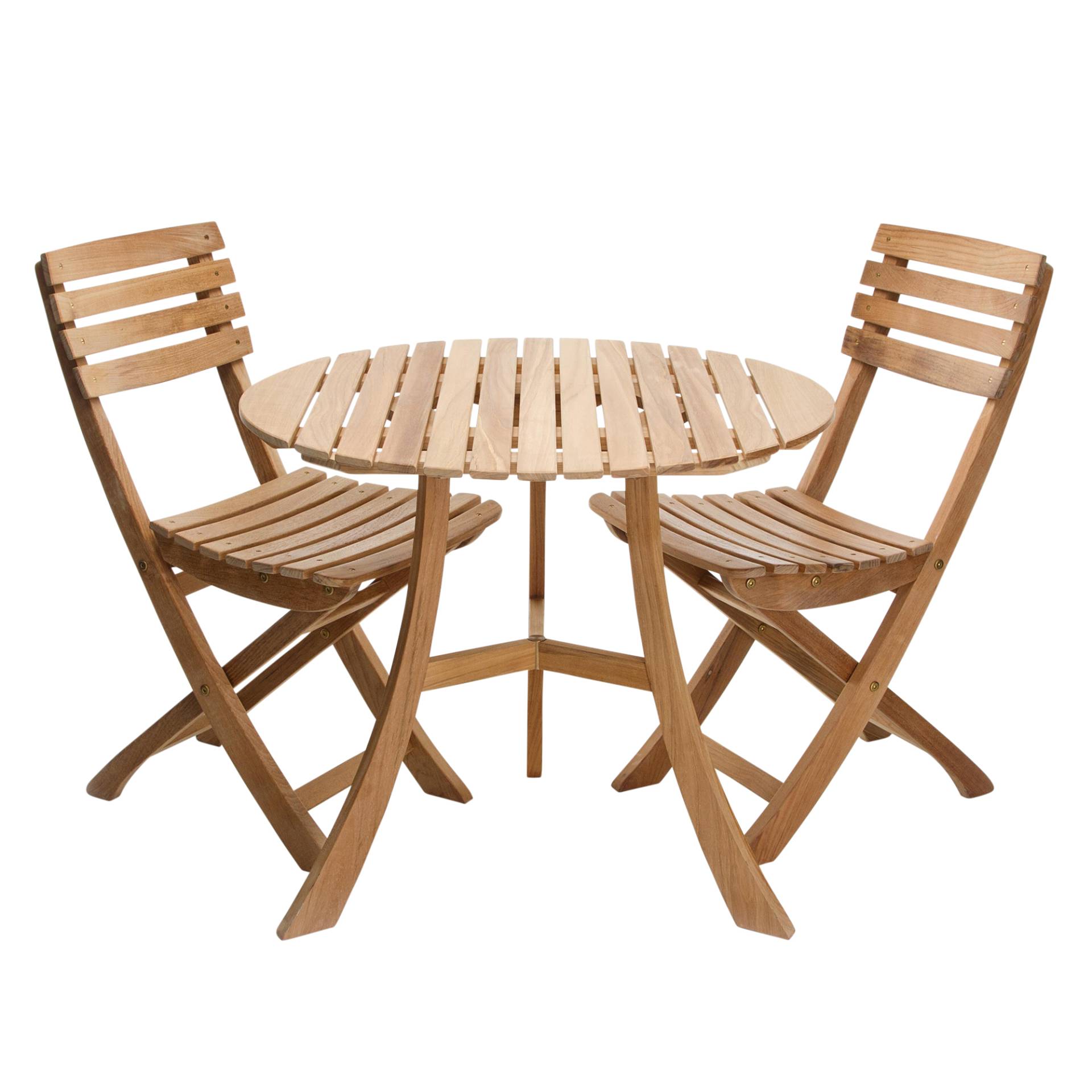 Fritz Hansen - Skagerak - Skagerak 1 Vendia Tisch + 2 Vendia Gartenstühle - teak/Tisch Ø 75cm von Fritz Hansen - Skagerak