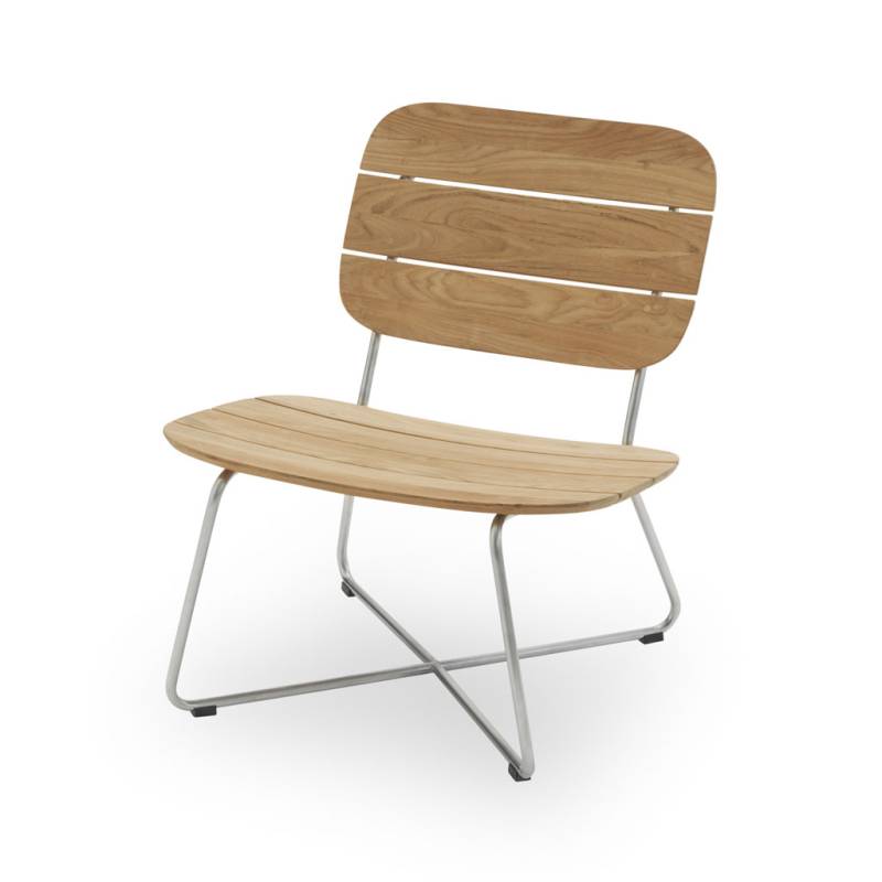 Skagerak - Lilium Lounge Chair - Lounge Stuhl aus  Edelstahl und Teak von Skagerak by Fritz Hansen
