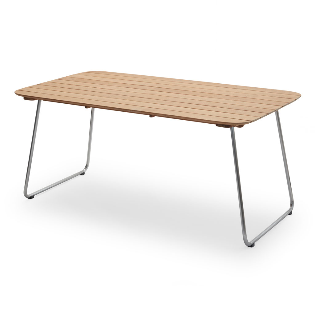 Skagerak - Lilium Table - Gartentisch aus Edelstahl und Teak - 160x90cm von Skagerak by Fritz Hansen