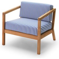 Fritz Hansen - Skagerak Virkelyst Sessel, Teak / seeblau gestreift (Limited Edition) von Fritz Hansen (Skagerak)