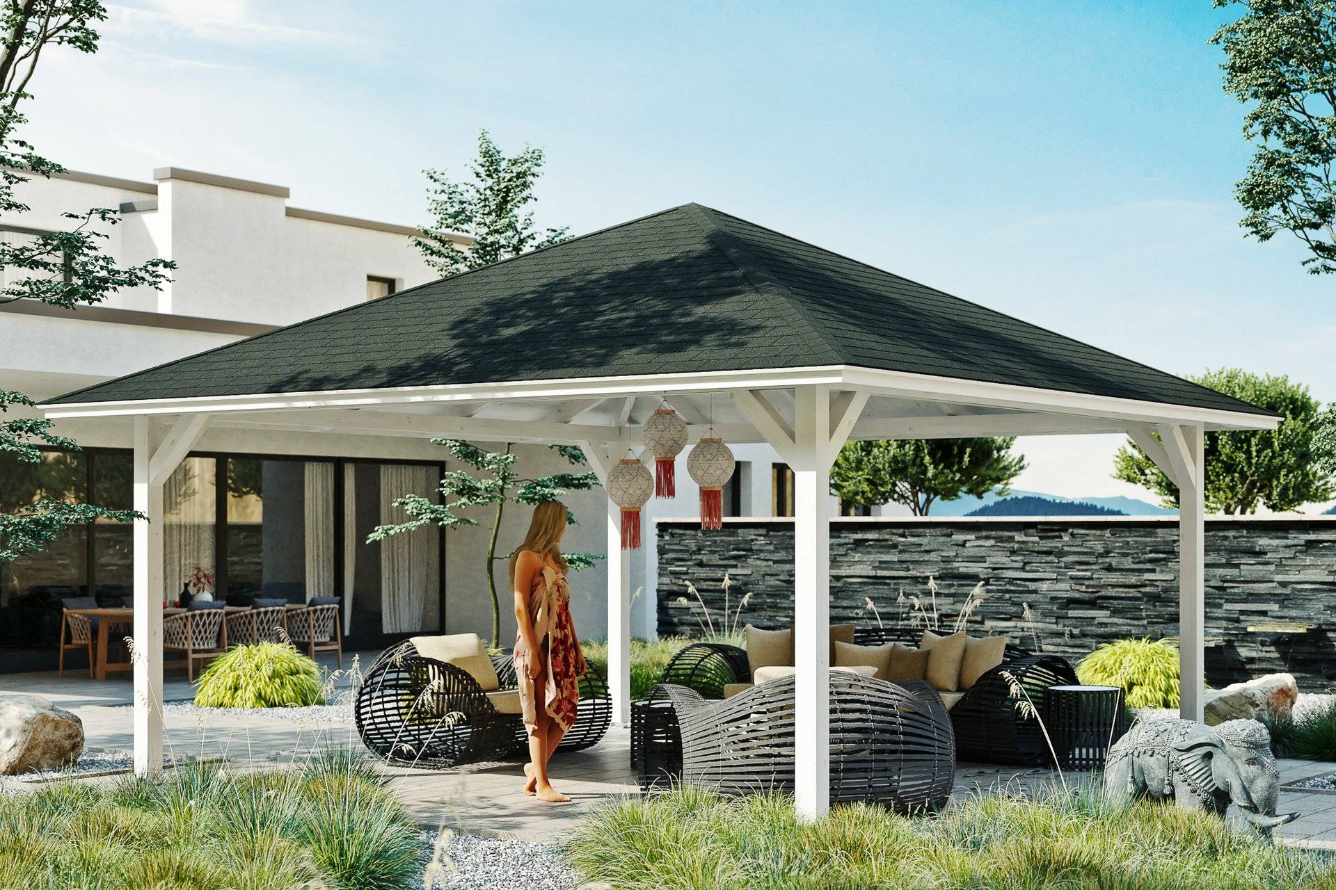 4-Eck Pavillon Cannes von Skan Holz