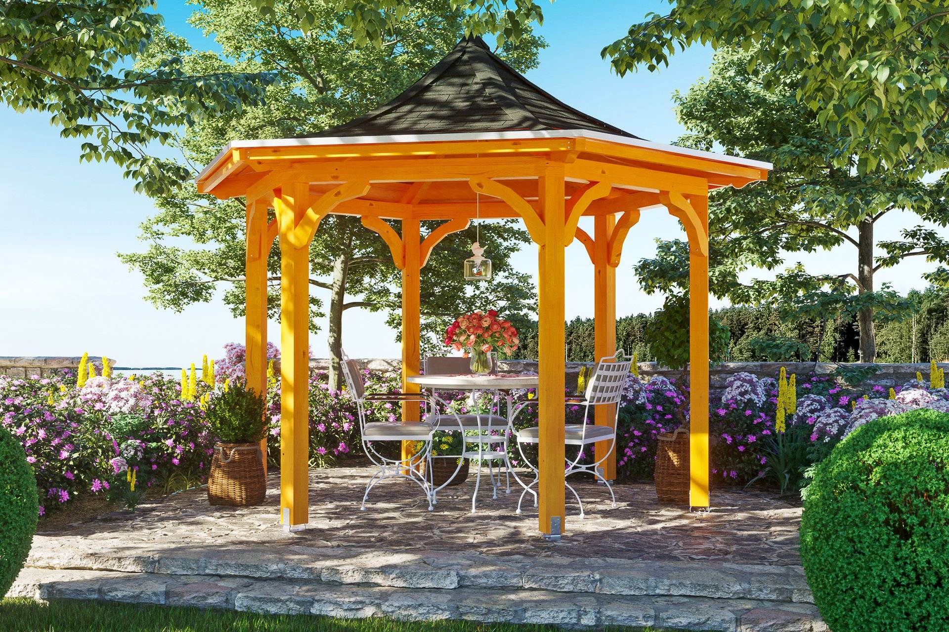 6-Eck Pavillon Versailles von Skan Holz