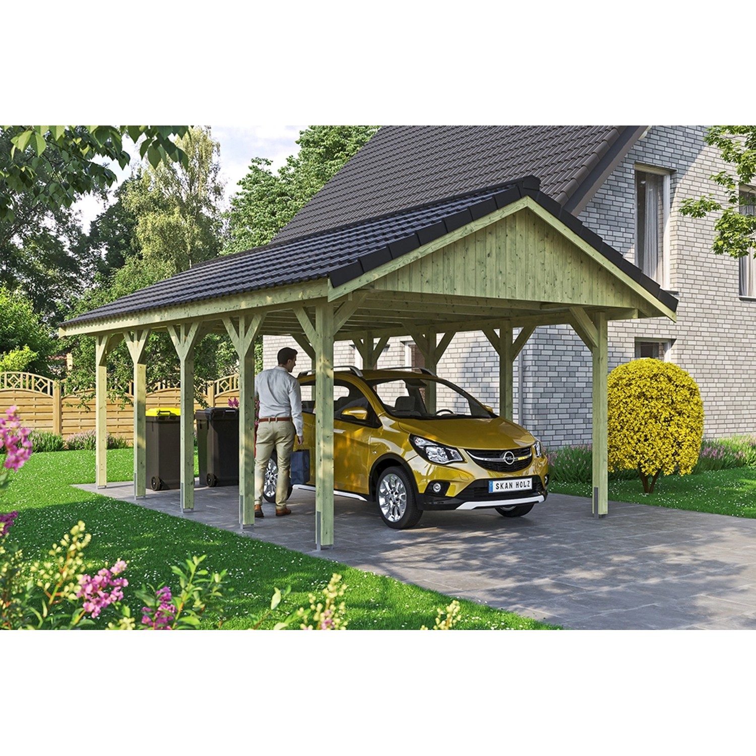 Satteldach-Carport Wallgau 430 x 750 cm Dachlattung Satteldach-Carport Wallgau 430 x 750 cm Dachlattung von Skan Holz