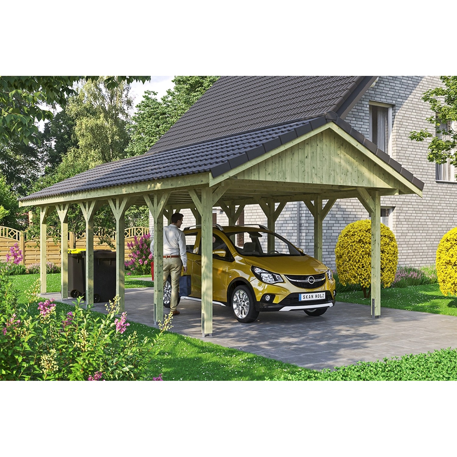 Satteldach-Carport Wallgau 430 x 900 cm Dachlattung Satteldach-Carport Wallgau 430 x 900 cm Dachlattung von Skan Holz