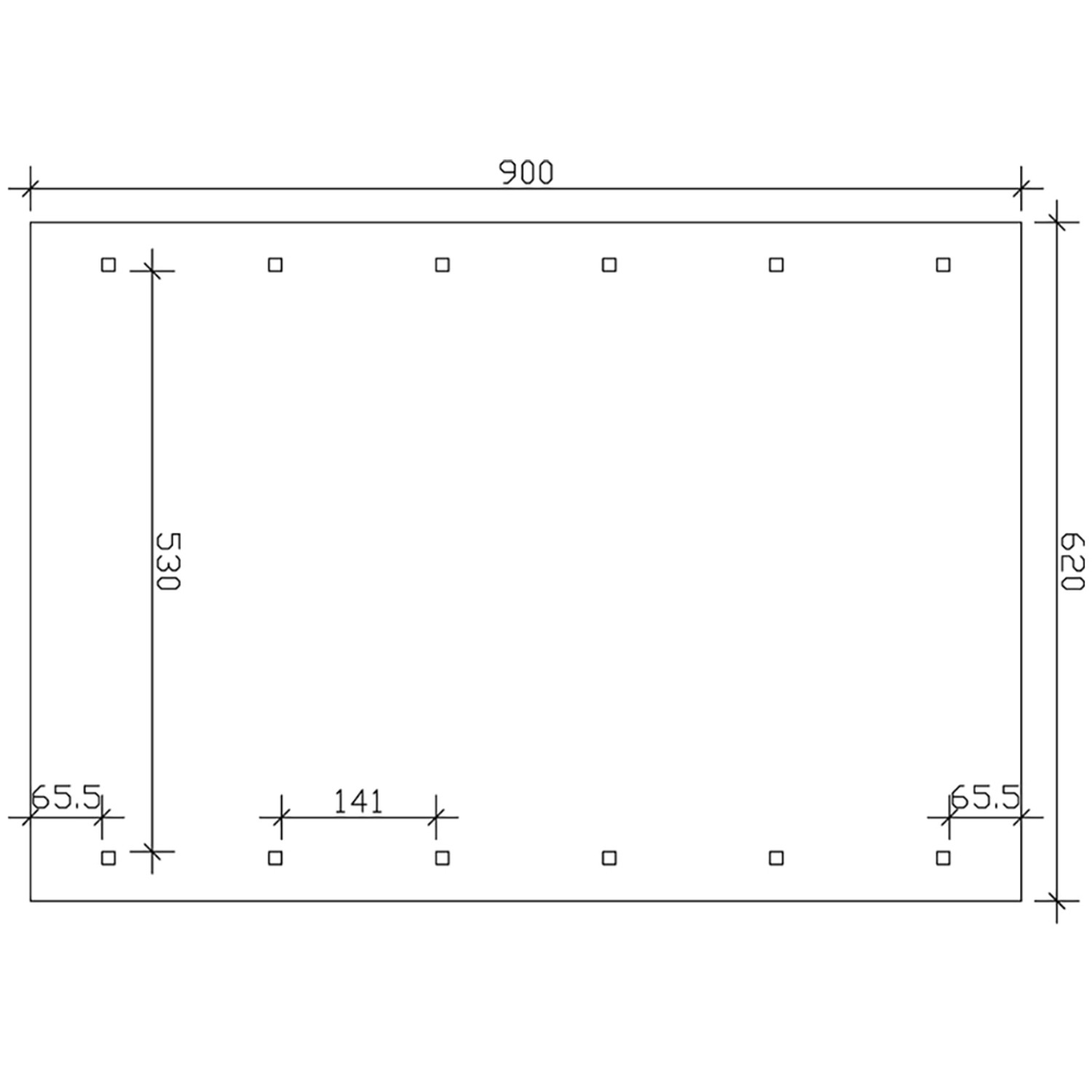 Satteldach-Carport Wallgau 620 x 900 cm Dachlattung von Skan Holz