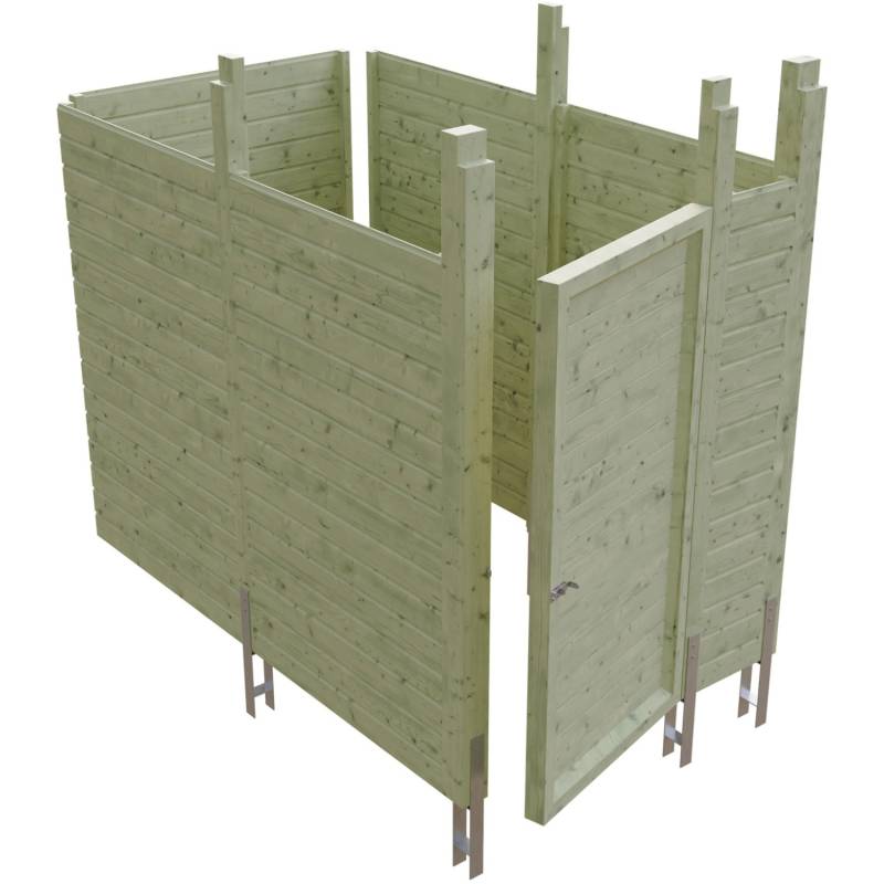 Skan Holz Abstellraum C7 275 cm x 164 cm Profilschalung Grün Imprägniert von Skan Holz