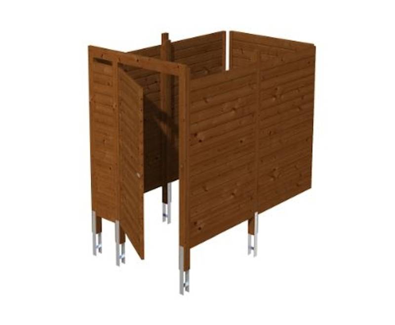 Skan Holz Abstellraum C7 für Carports - Profilschalung-nussbaum von Skan Holz