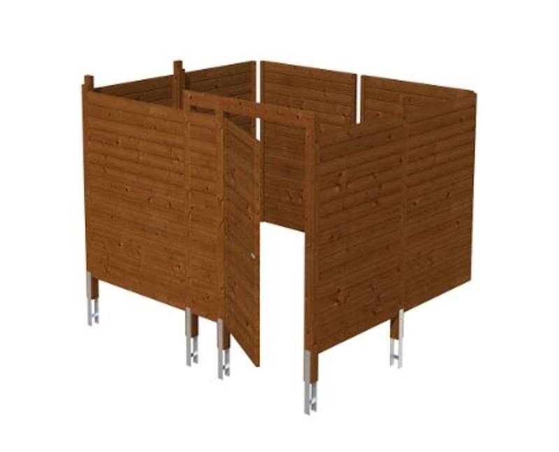 Skan Holz Abstellraum C8 für Carports - Profilschalung-nussbaum von Skan Holz