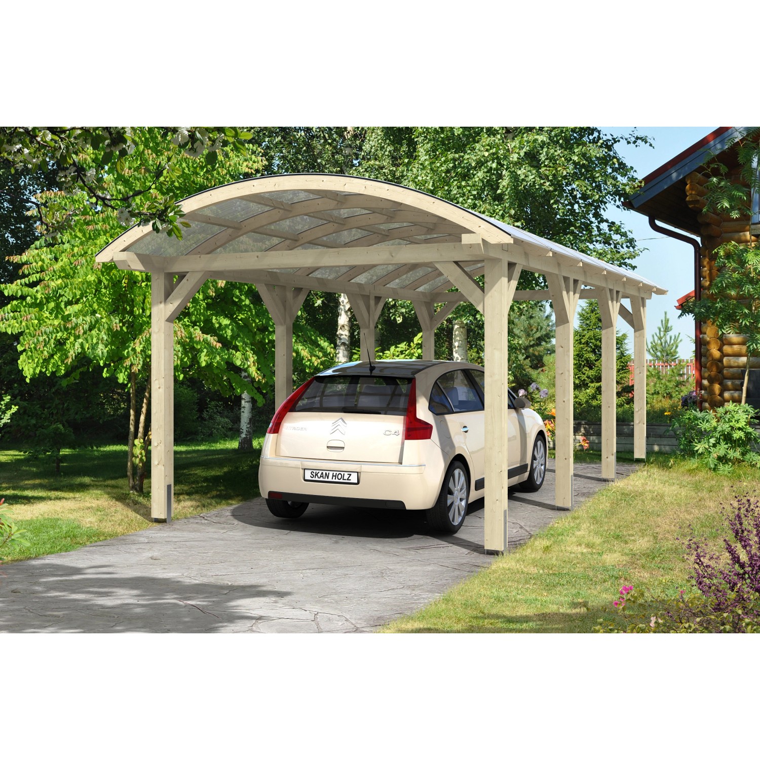 Skan Holz Bogendach-Carport Franken 376 cm x 755 cm von Skan Holz