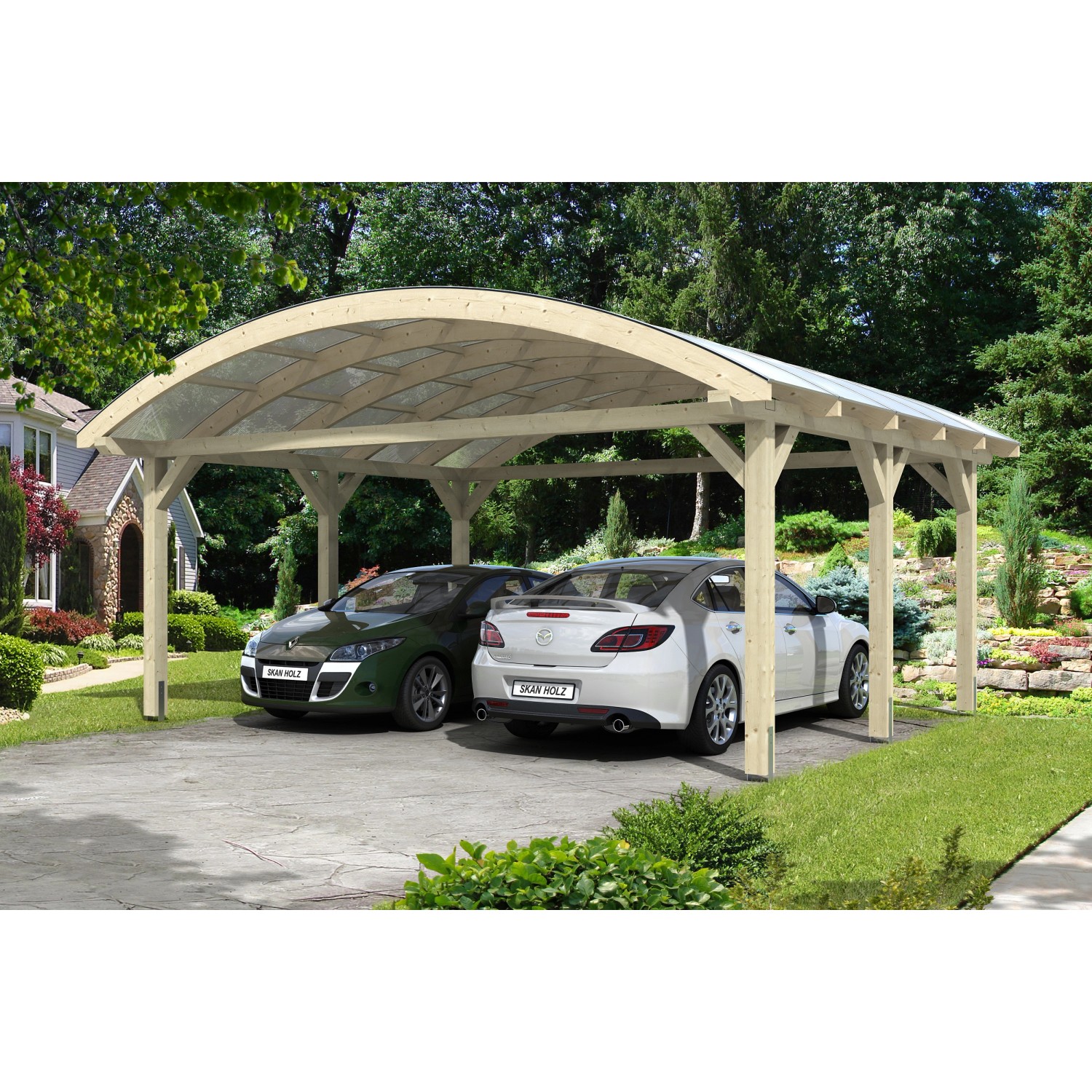 Skan Holz Bogendach-Carport Franken 635 cm x 541 cm von Skan Holz