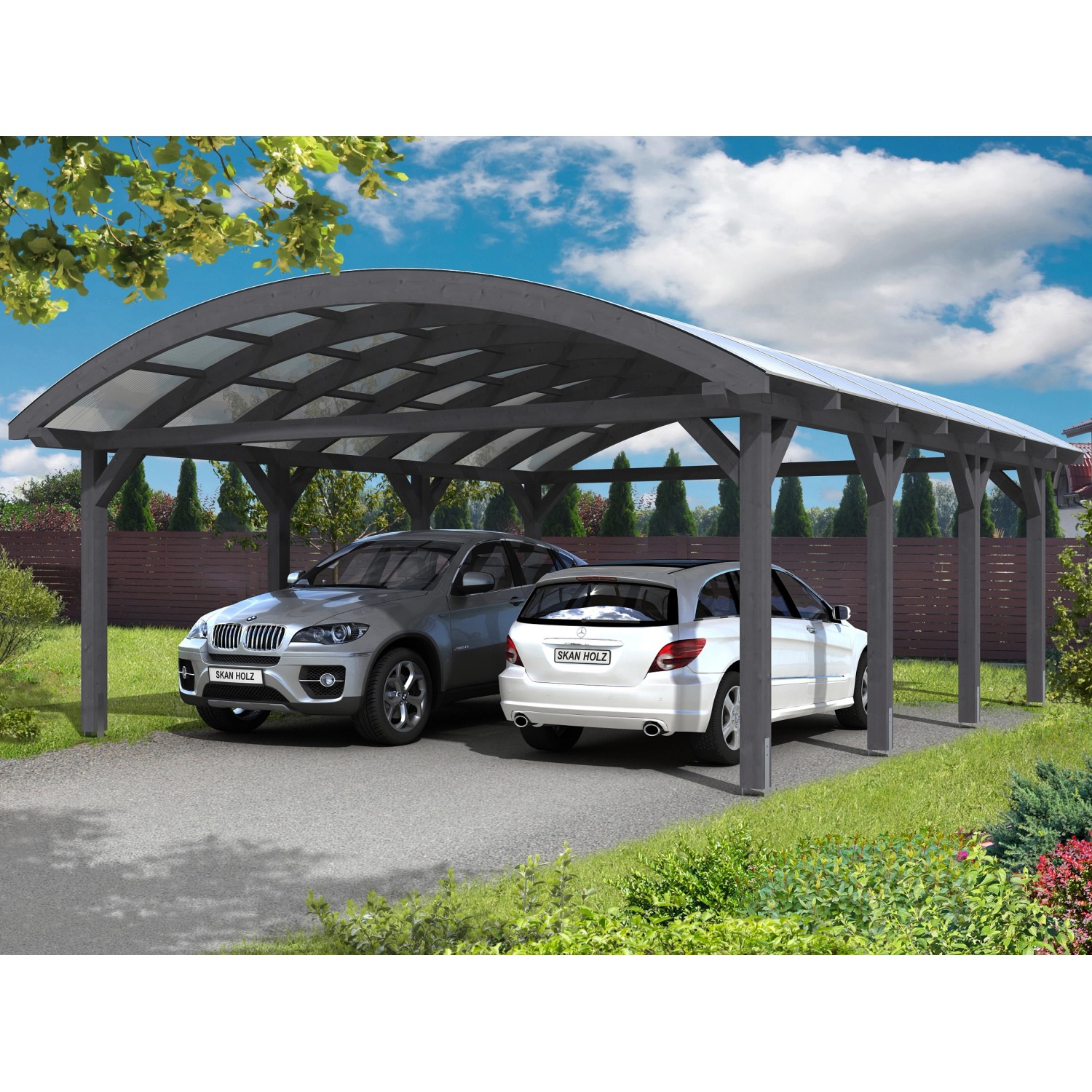 Skan Holz Bogendach-Carport Franken 635 cm x 755 Schiefergrau Skan Holz Bogendach-Carport Franken 635 cm x 755 Schiefergrau von Skan Holz