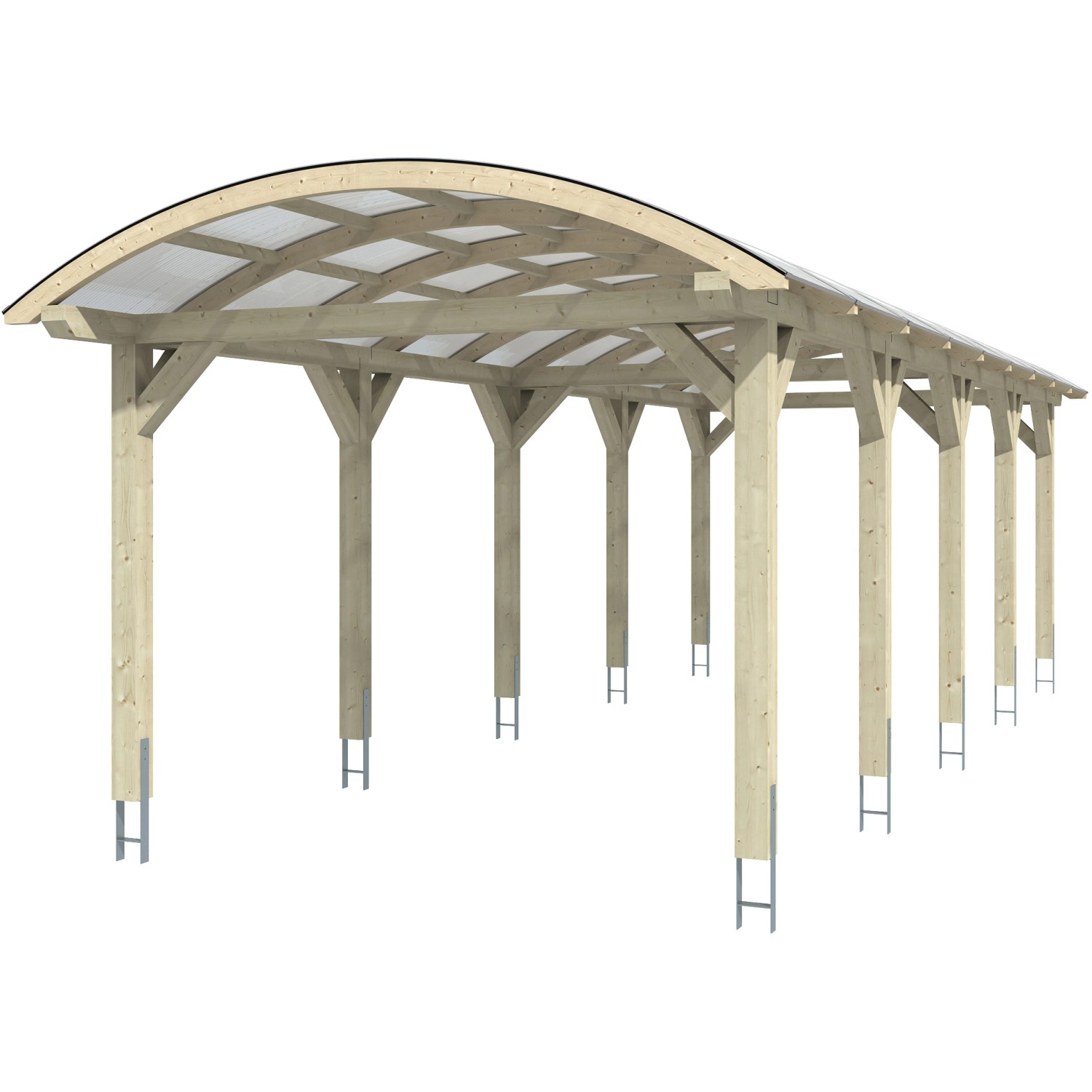 Skan Holz Bogendach-Carport Franken Nussbaum 376 x 969 cm von Skan Holz