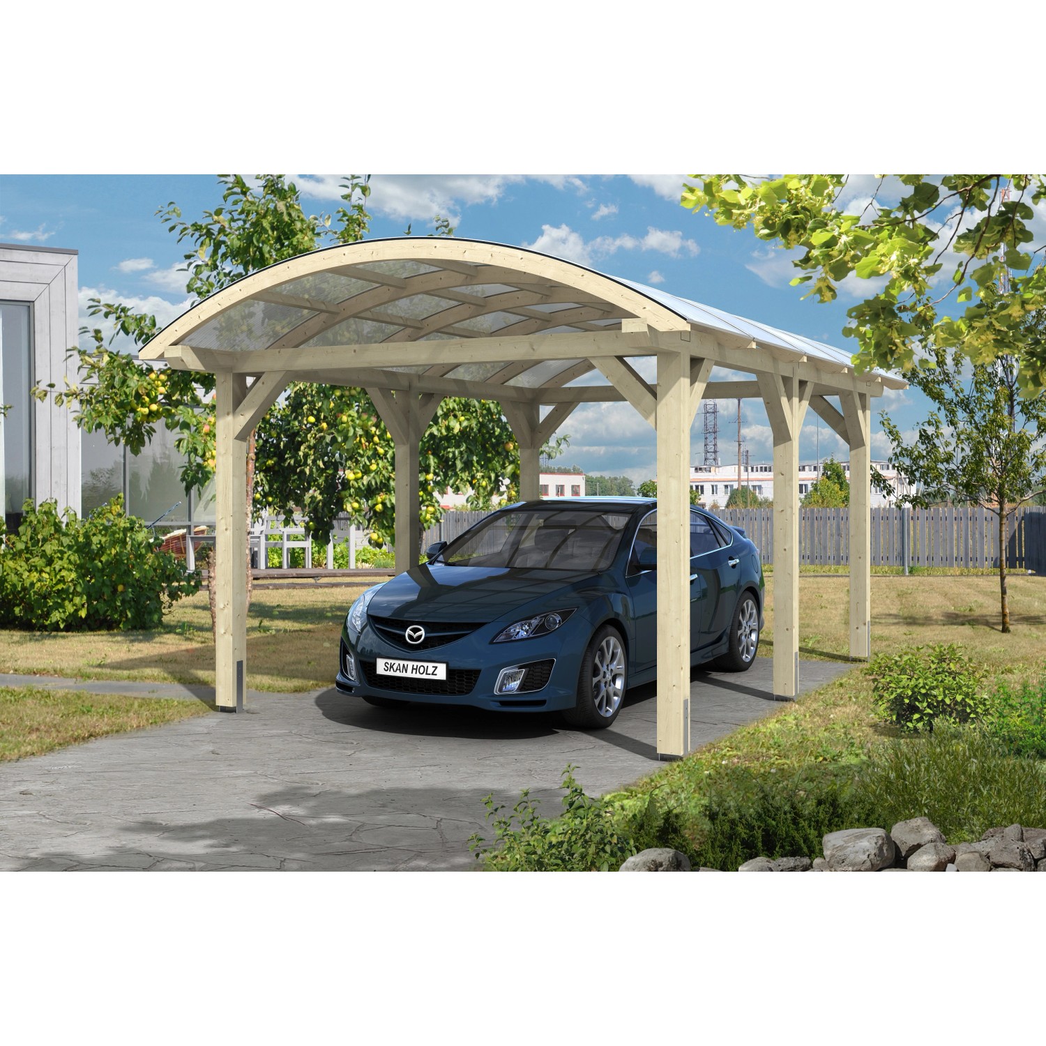Skan Holz Bogendach-Einzelcarport Franken 376 cm x 541 cm Skan Holz Bogendach-Einzelcarport Franken 376 cm x 541 cm von Skan Holz