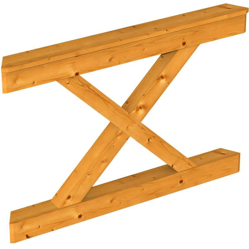 Skan Holz Brüstung Andreaskreuz 120 x 84 cm Fichte Eiche hell von Skan Holz