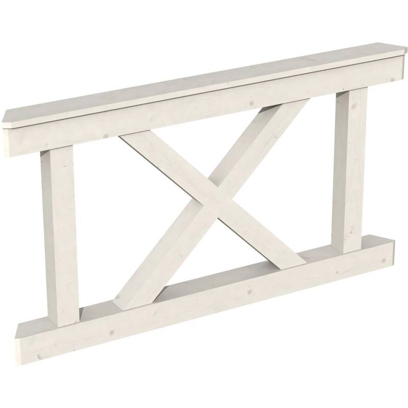 Skan Holz Brüstung Andreaskreuz 150 x 84 cm Fichte Weiß von Skan Holz