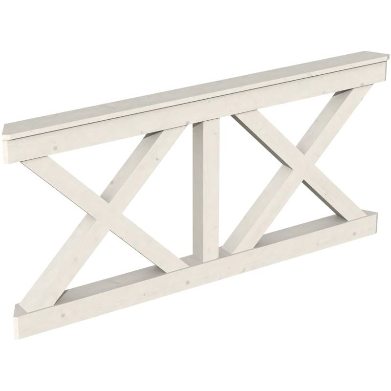 Skan Holz Brüstung Andreaskreuz 180 x 84 cm Fichte Weiß von Skan Holz