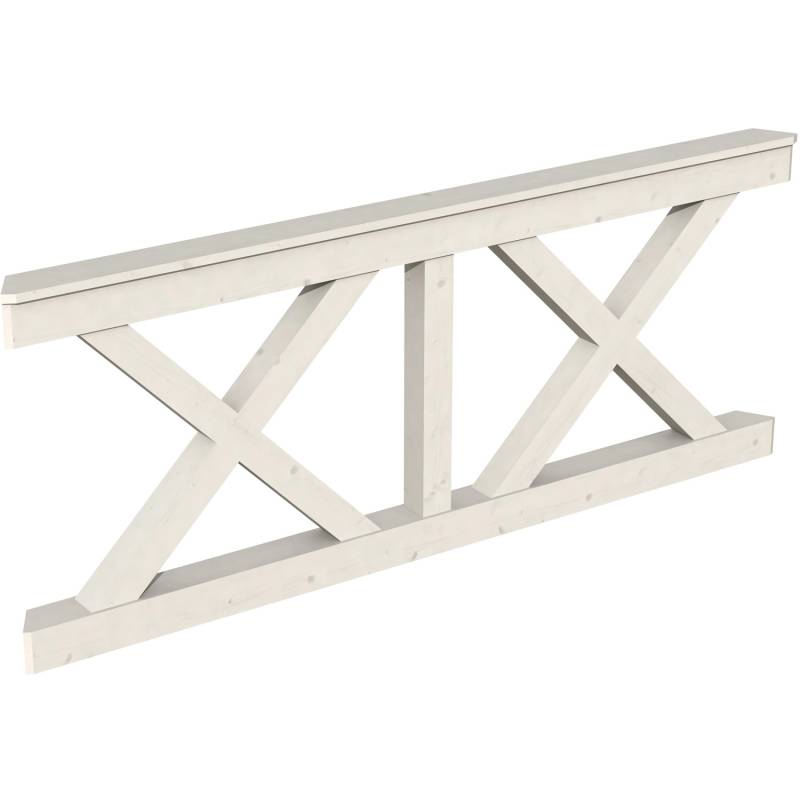 Skan Holz Brüstung Andreaskreuz 210 x 84 cm Fichte Weiß von Skan Holz