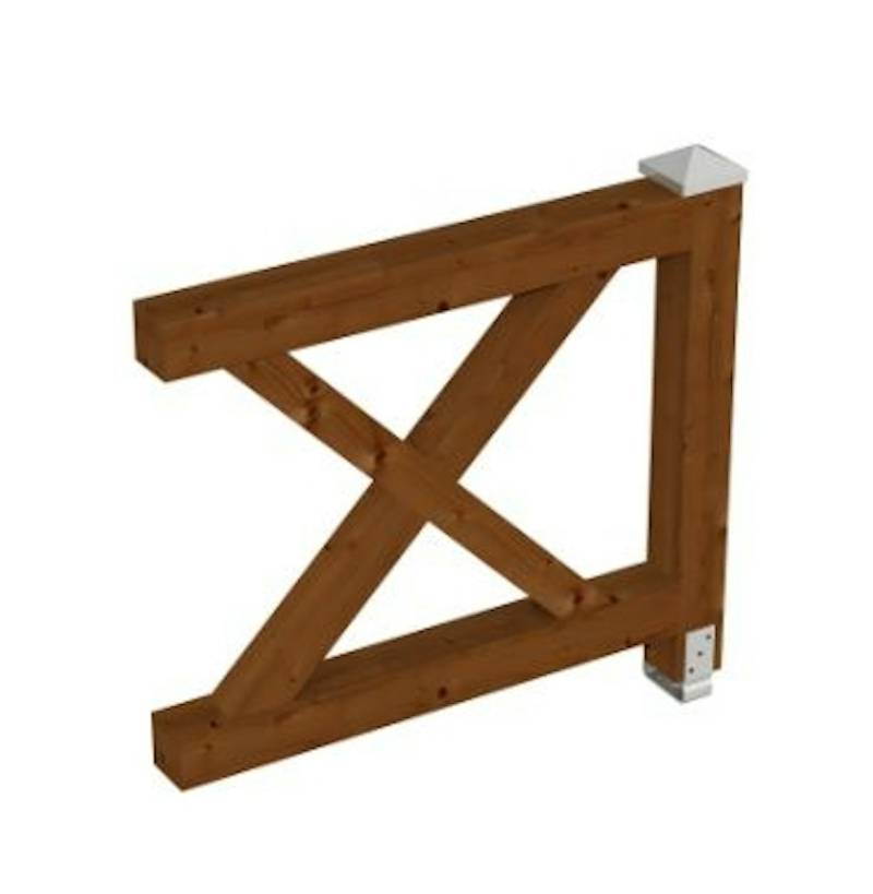 Skan Holz Brüstung Andreaskreuz zu Pavillon Cannes / Orleans-Größe 5, nussbaum von Skan Holz