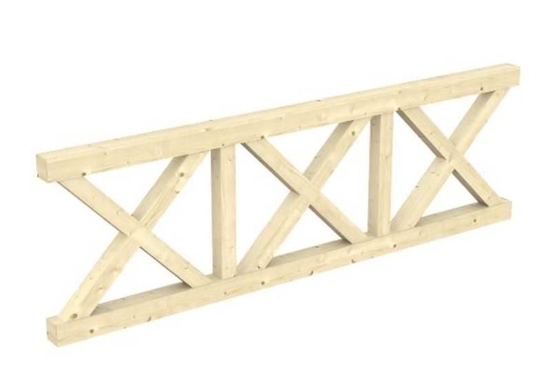 Skan Holz Brüstung Andreaskreuz zu Pavillon Cannes / Orleans-Größe 1, farblich unbehandelt von Skan Holz