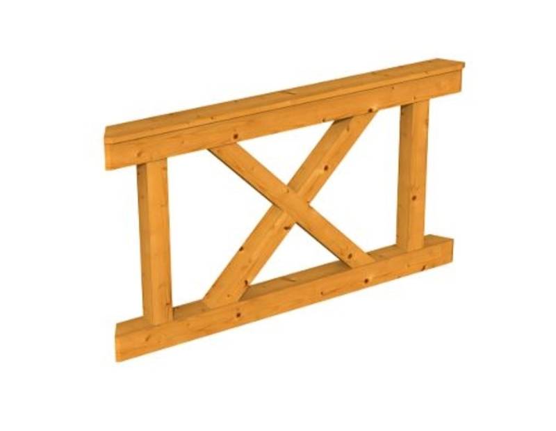 Skan Holz Brüstung Andreaskreuze für Pavillon Versailles-eiche hell 2 von Skan Holz