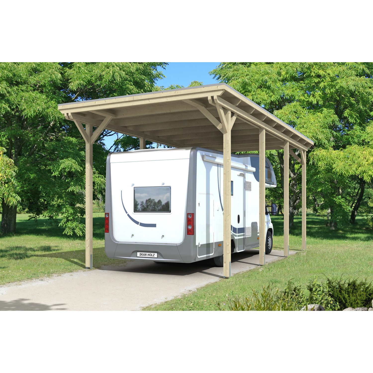 Skan Holz Caravan-Einzelcarport Emsland B x T 404 cm x 846 cm von Skan Holz