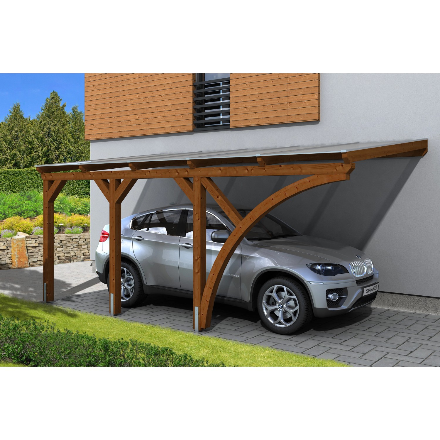 Skan Holz Carport Eifel 300 cm x 541 cm Nussbaum Skan Holz Carport Eifel 300 cm x 541 cm Nussbaum von Skan Holz