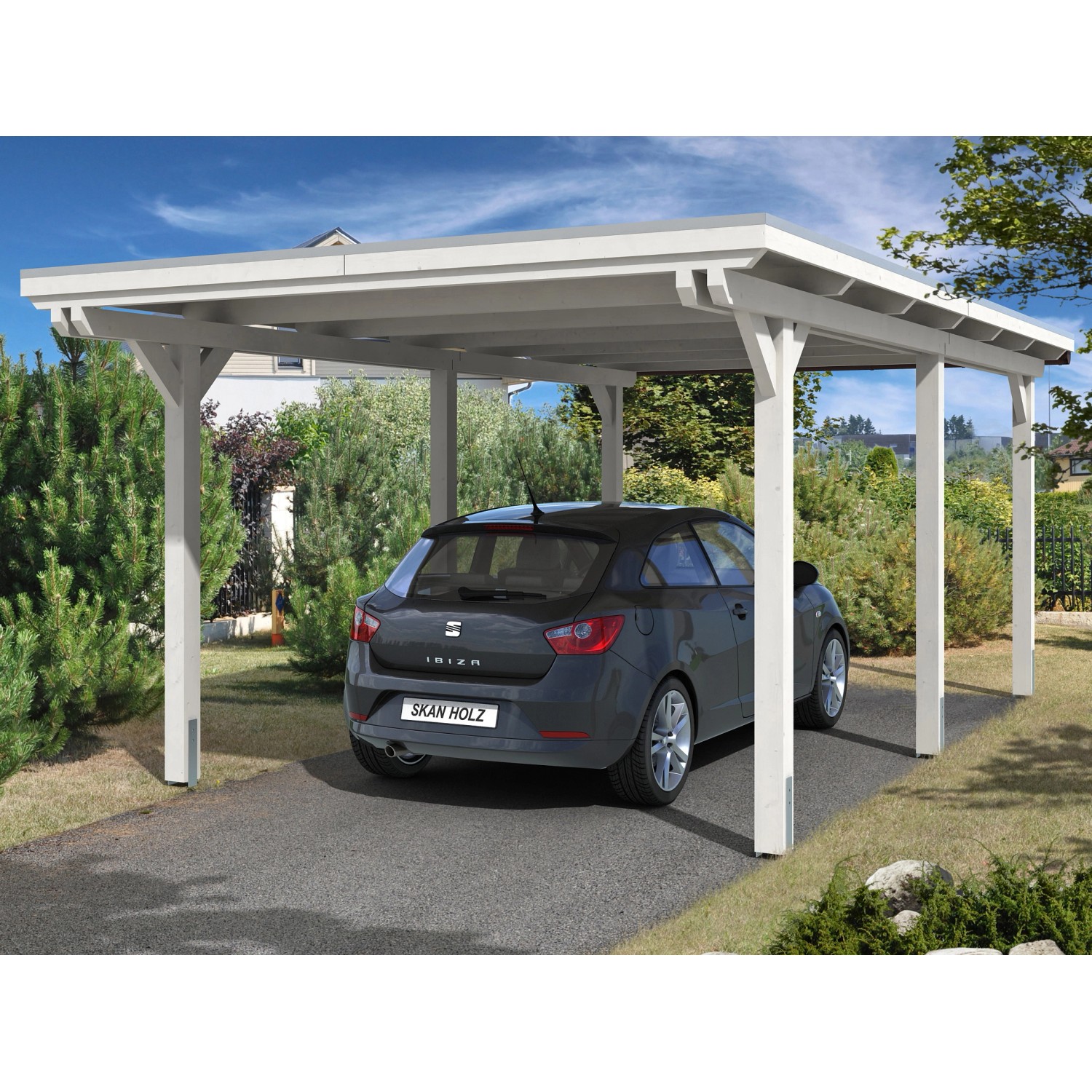 Skan Holz Carport Emsland 354 cm x 604 cm Weiß Skan Holz Carport Emsland 354 cm x 604 cm Weiß von Skan Holz