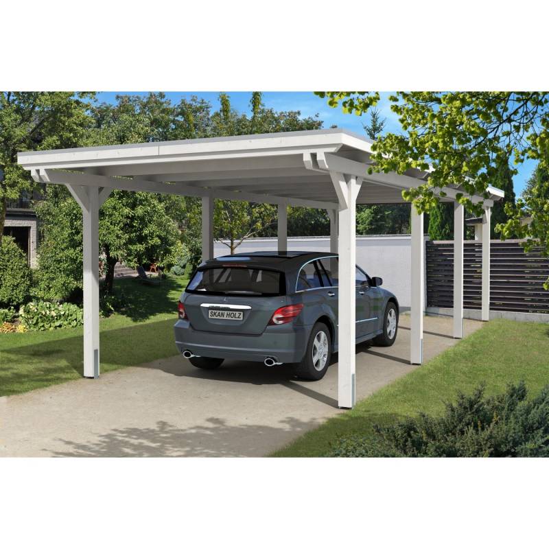 Skan Holz Carport Emsland 354 cm x 846 cm Weiß Skan Holz Carport Emsland 354 cm x 846 cm Weiß von Skan Holz