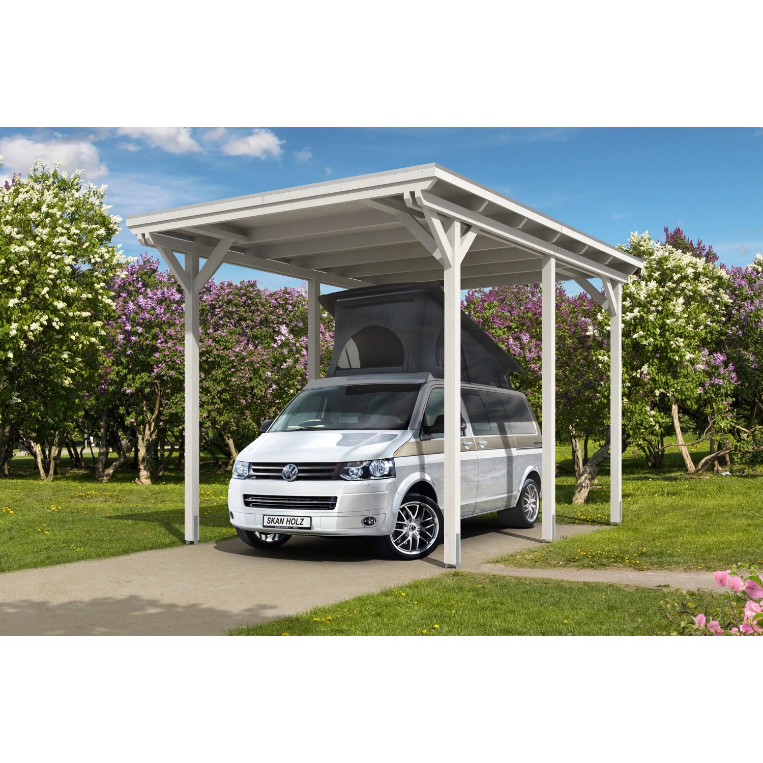 Skan Holz Carport Emsland Caravan 404 cm x 604 cm Weiß Skan Holz Carport Emsland Caravan 404 cm x 604 cm Weiß von Skan Holz