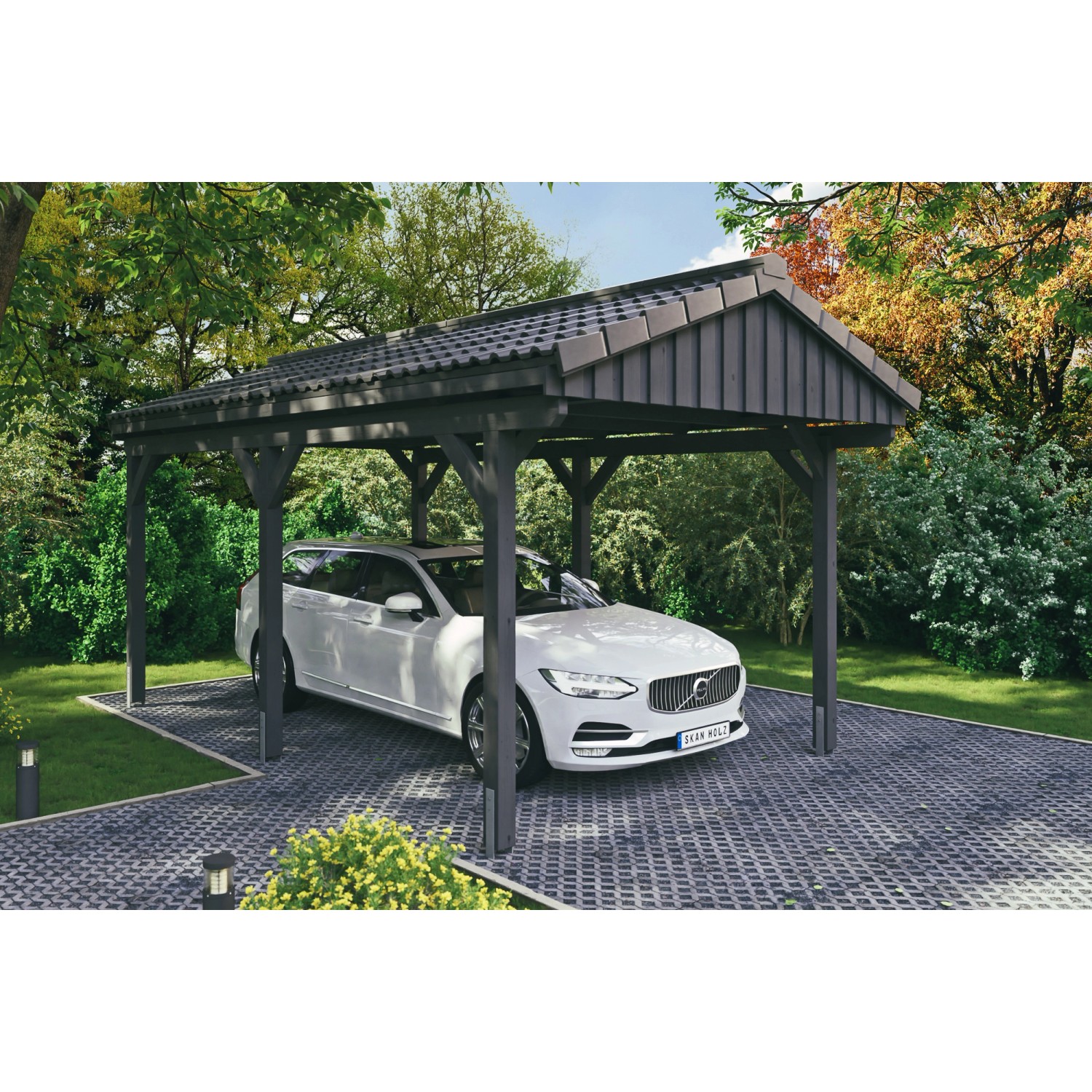 Skan Holz Carport Fichtelberg 317 cm x 566 cm Dachlattung Schiefergrau Skan Holz Carport Fichtelberg 317 cm x 566 cm Dachlattung Schiefergrau von Skan Holz