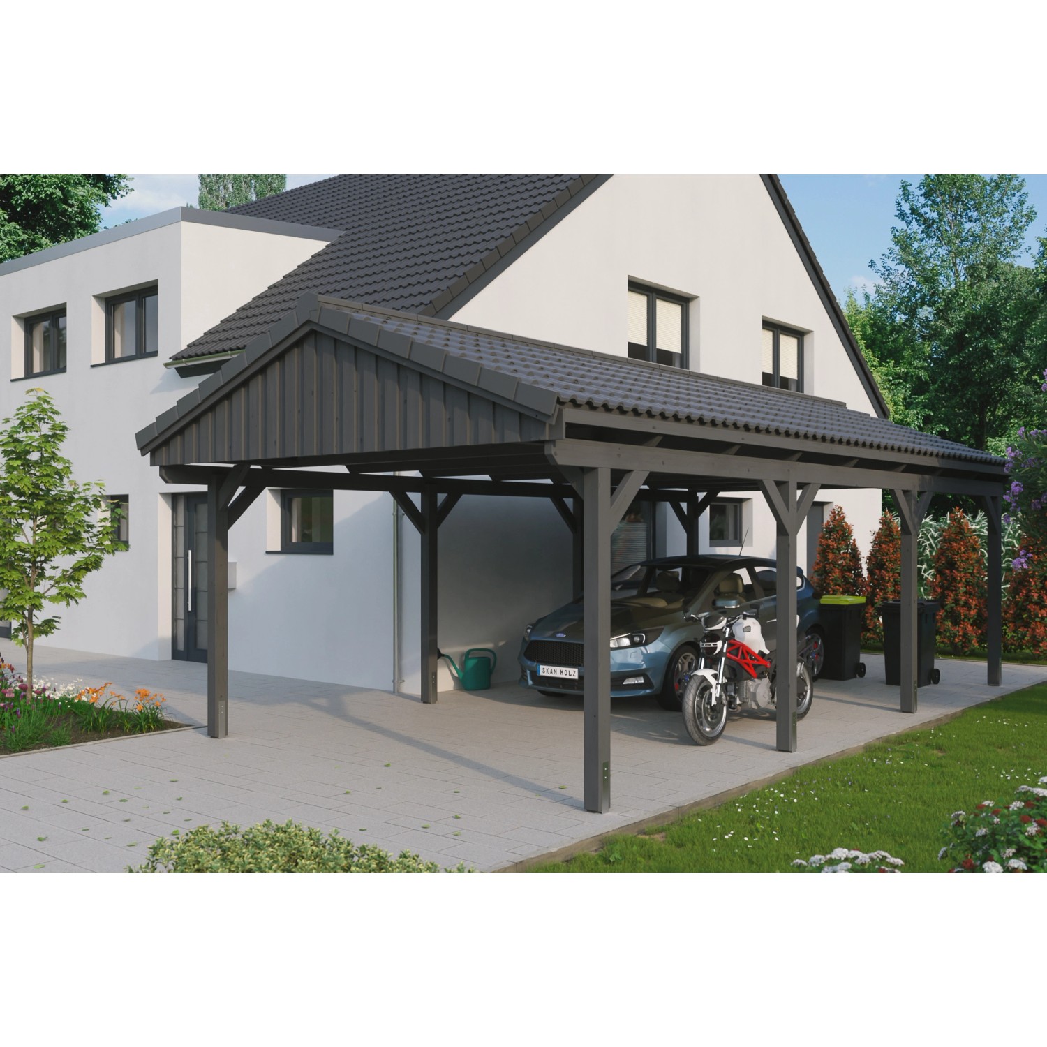 Skan Holz Carport Fichtelberg 423 cm x 808 cm Dachlattung Schiefergrau Skan Holz Carport Fichtelberg 423 cm x 808 cm Dachlattung Schiefergrau von Skan Holz