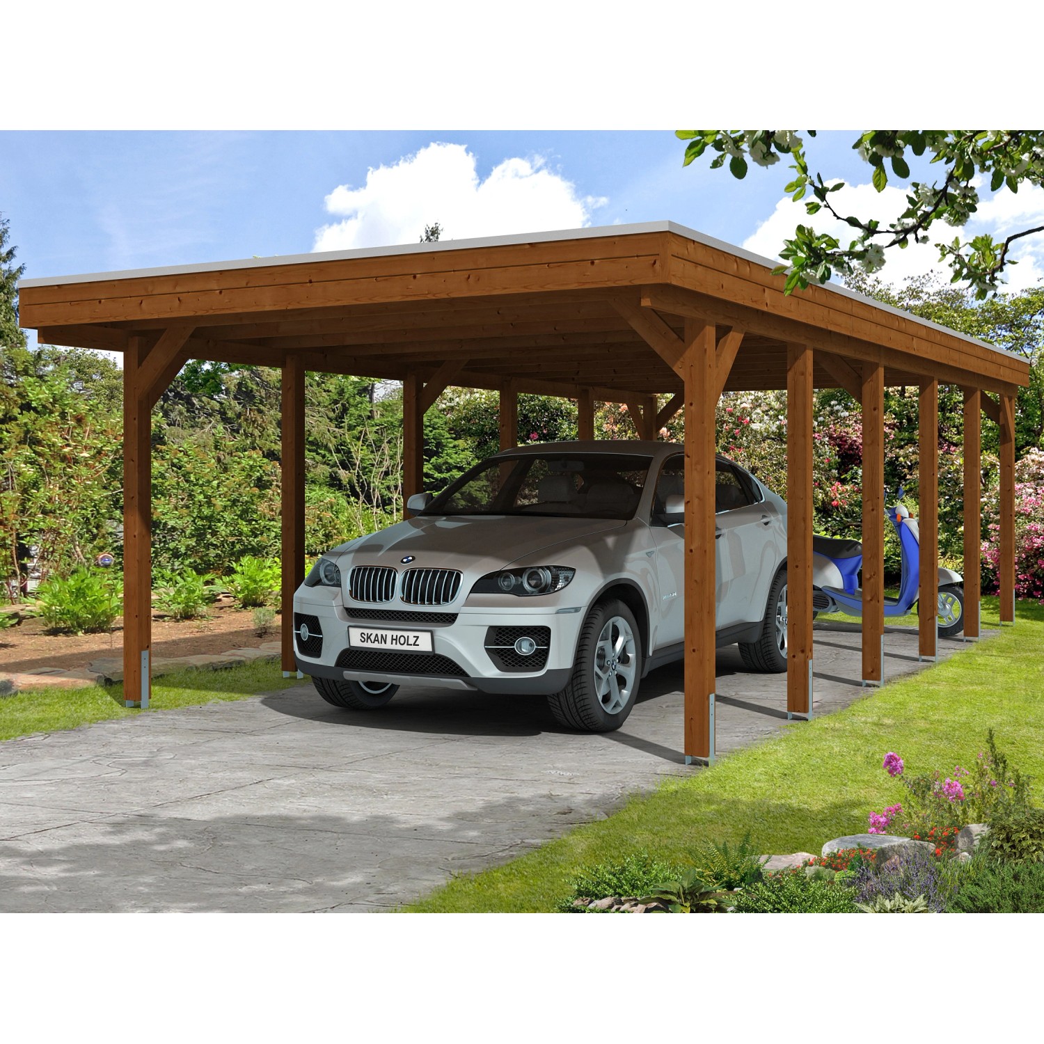 Skan Holz Carport Friesland 397 cm x 860 cm Nussbaum Skan Holz Carport Friesland 397 cm x 860 cm Nussbaum von Skan Holz