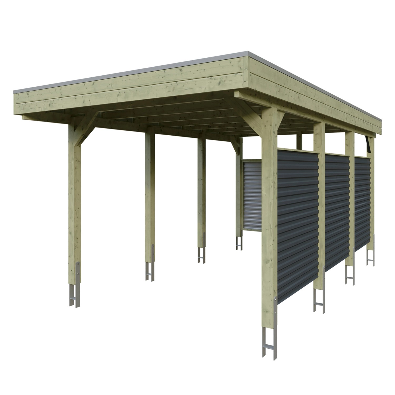 Skan Holz Carport Friesland Hybrid 314 cm x 555 cm Grün Skan Holz Carport Friesland Hybrid 314 cm x 555 cm Grün von Skan Holz