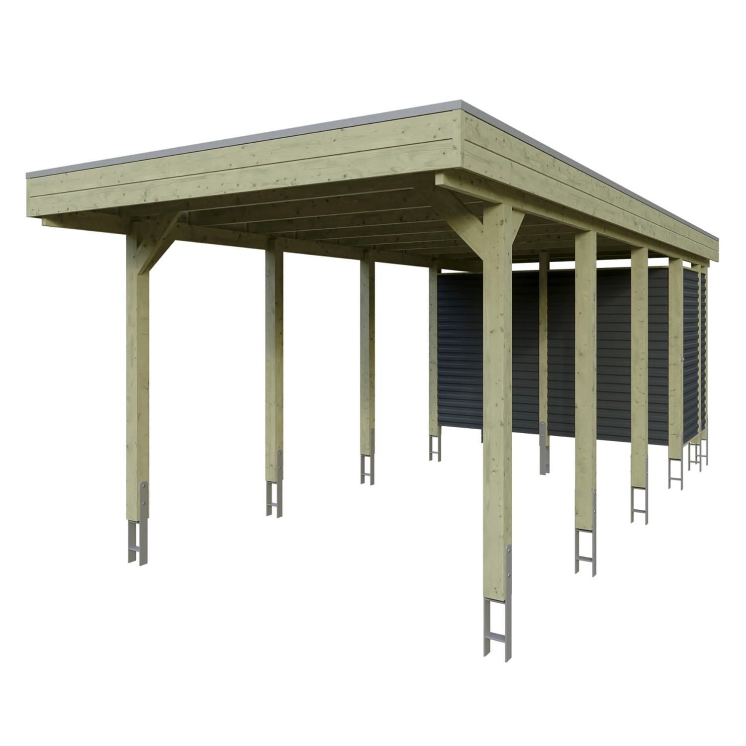 Skan Holz Carport Friesland Hybrid 314 cm x 708 cm Grün Skan Holz Carport Friesland Hybrid 314 cm x 708 cm Grün von Skan Holz