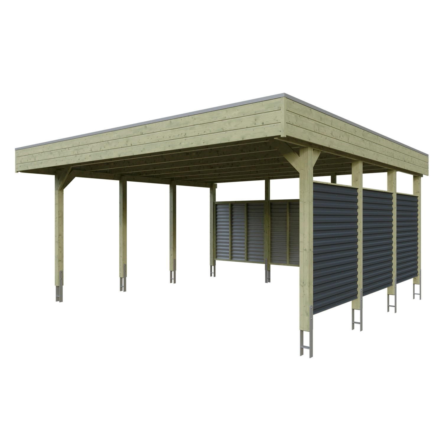 Skan Holz Carport Friesland Hybrid 557 cm x 555 cm Grün Skan Holz Carport Friesland Hybrid 557 cm x 555 cm Grün von Skan Holz