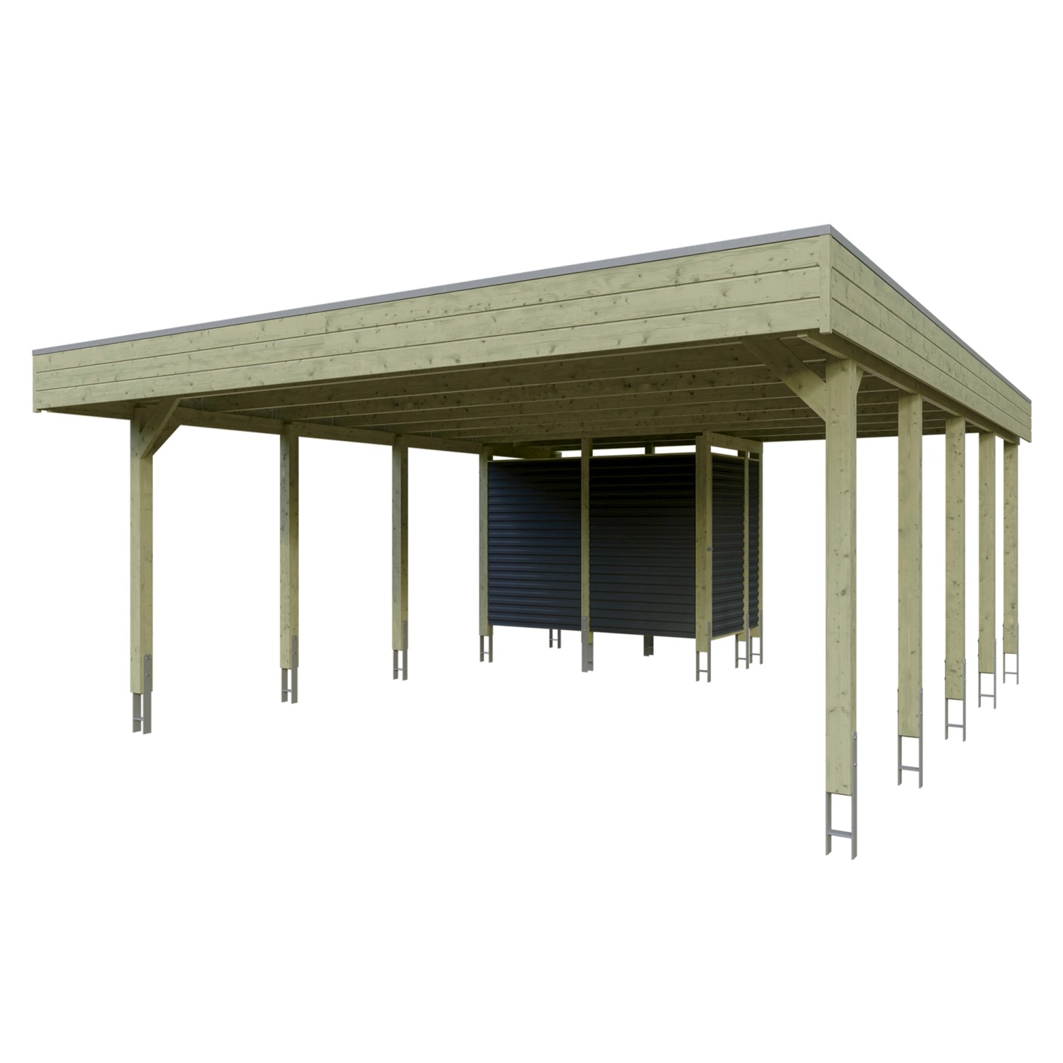 Skan Holz Carport Friesland Hybrid 557 cm x 708 cm Grün Skan Holz Carport Friesland Hybrid 557 cm x 708 cm Grün von Skan Holz