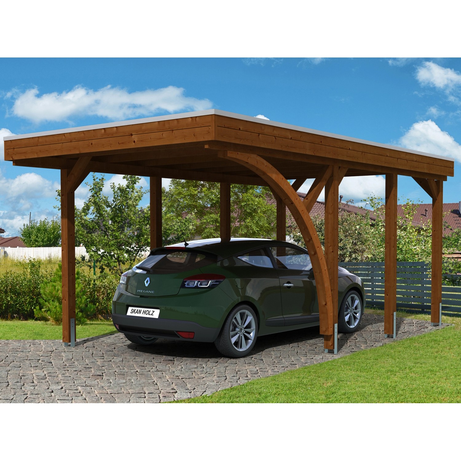 Skan Holz Carport Friesland Set 5 314 cm x 555 cm Nussbaum Skan Holz Carport Friesland Set 5 314 cm x 555 cm Nussbaum von Skan Holz