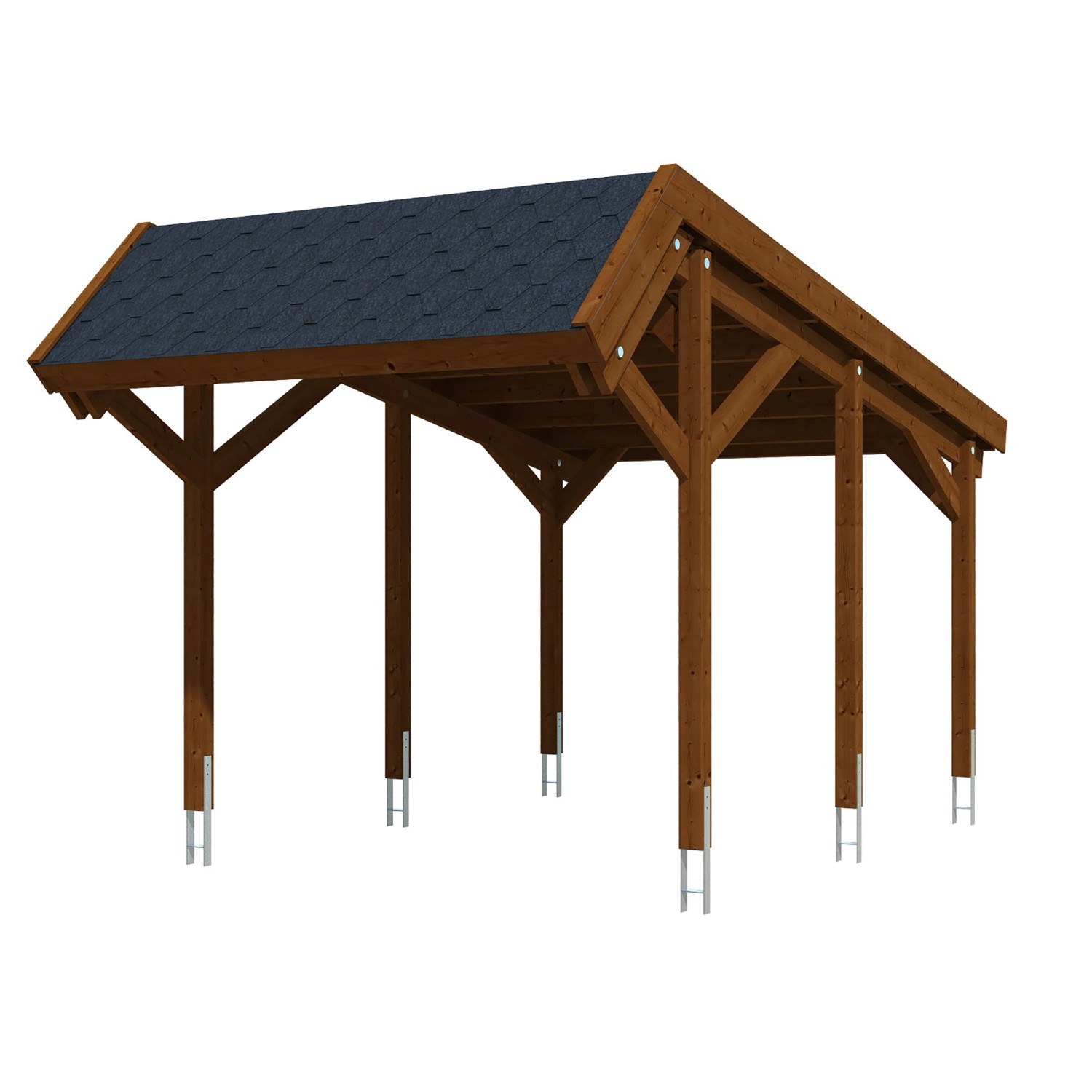Skan Holz Carport Harz mit schwarzen Schindeln 321 x 560 cm Nuss Skan Holz Carport Harz mit schwarzen Schindeln 321 x 560 cm Nuss von Skan Holz
