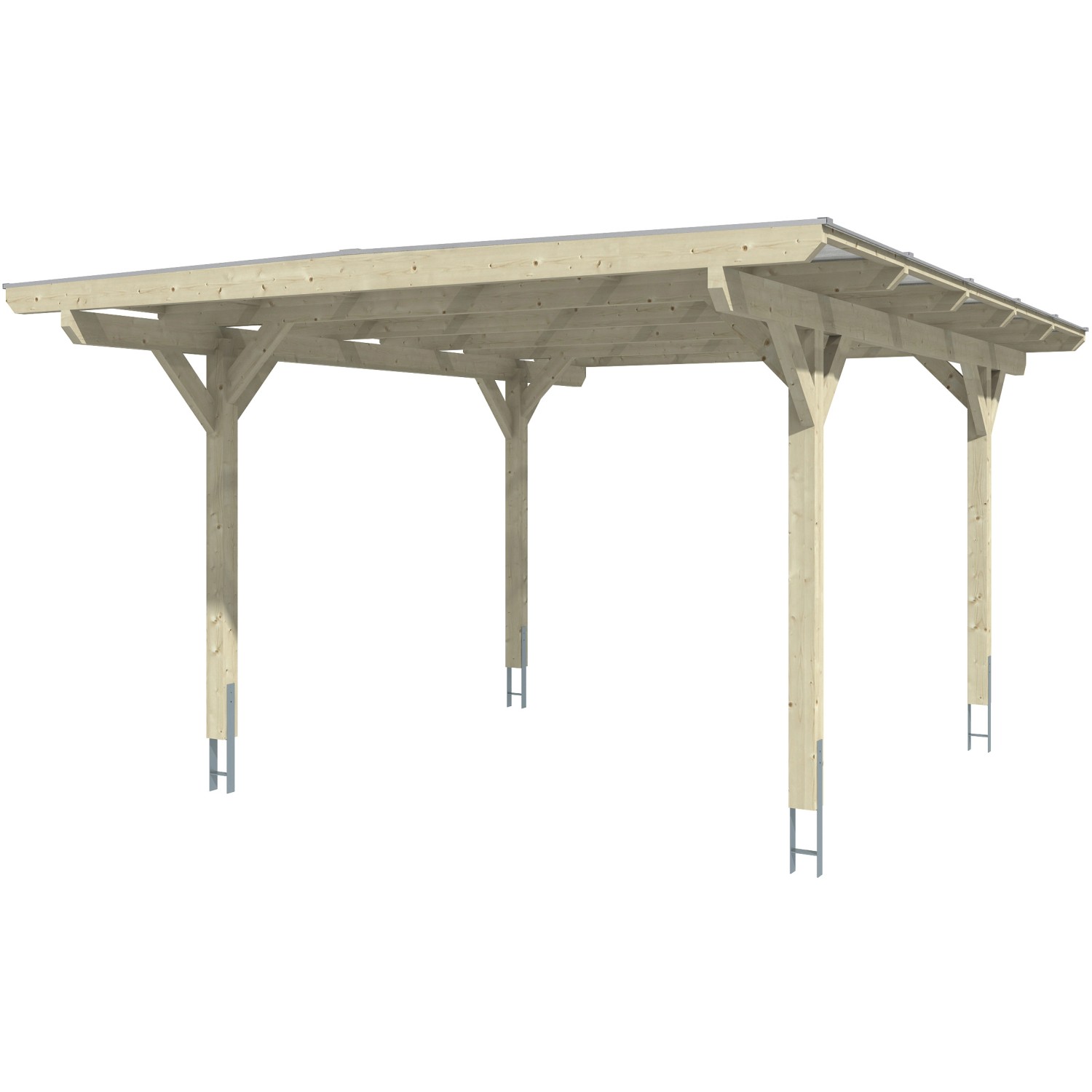 Skan Holz Carport Odenwald Eiche hell 428 x 541 cm von Skan Holz