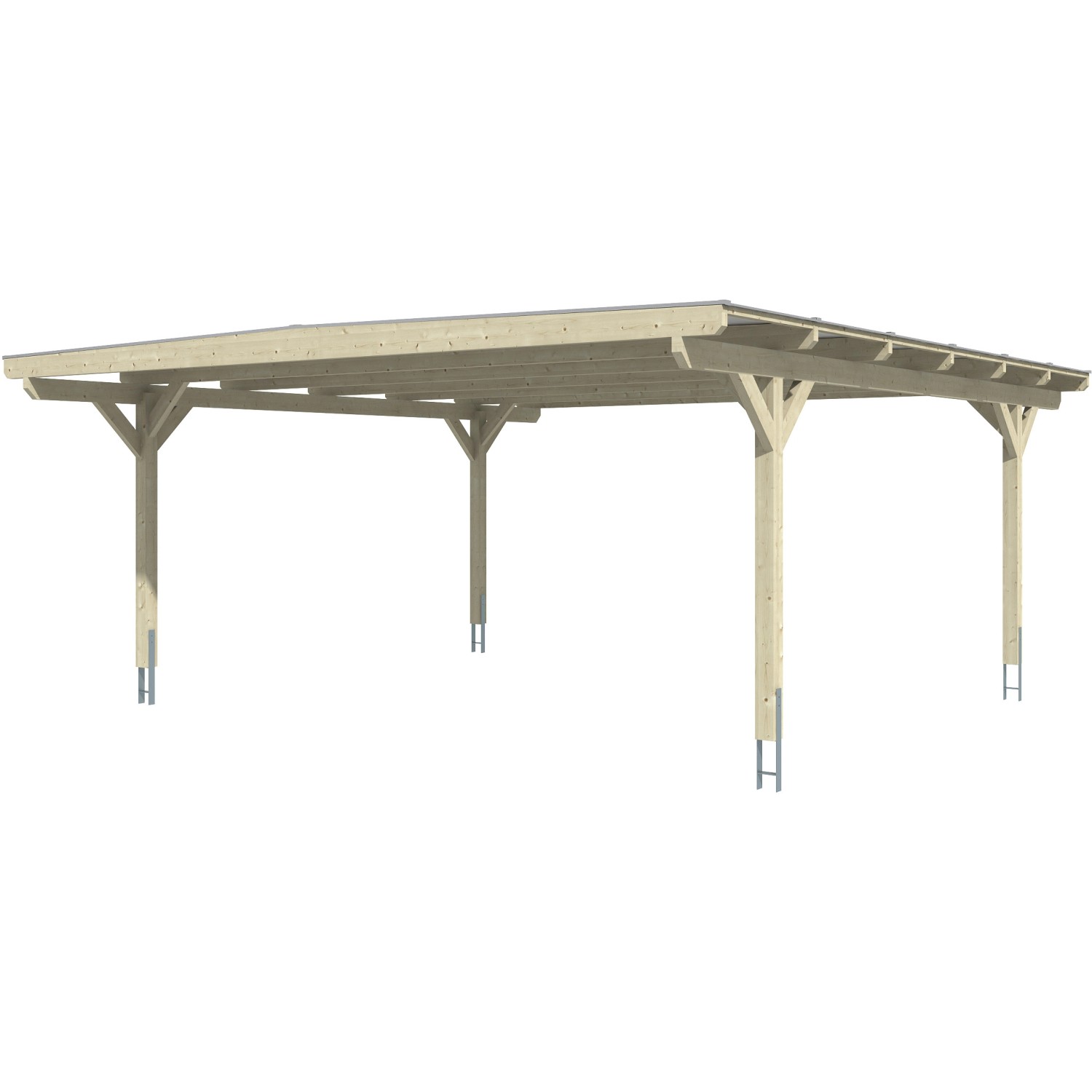 Skan Holz Carport Odenwald Nussbaum 640 x 648 cm von Skan Holz