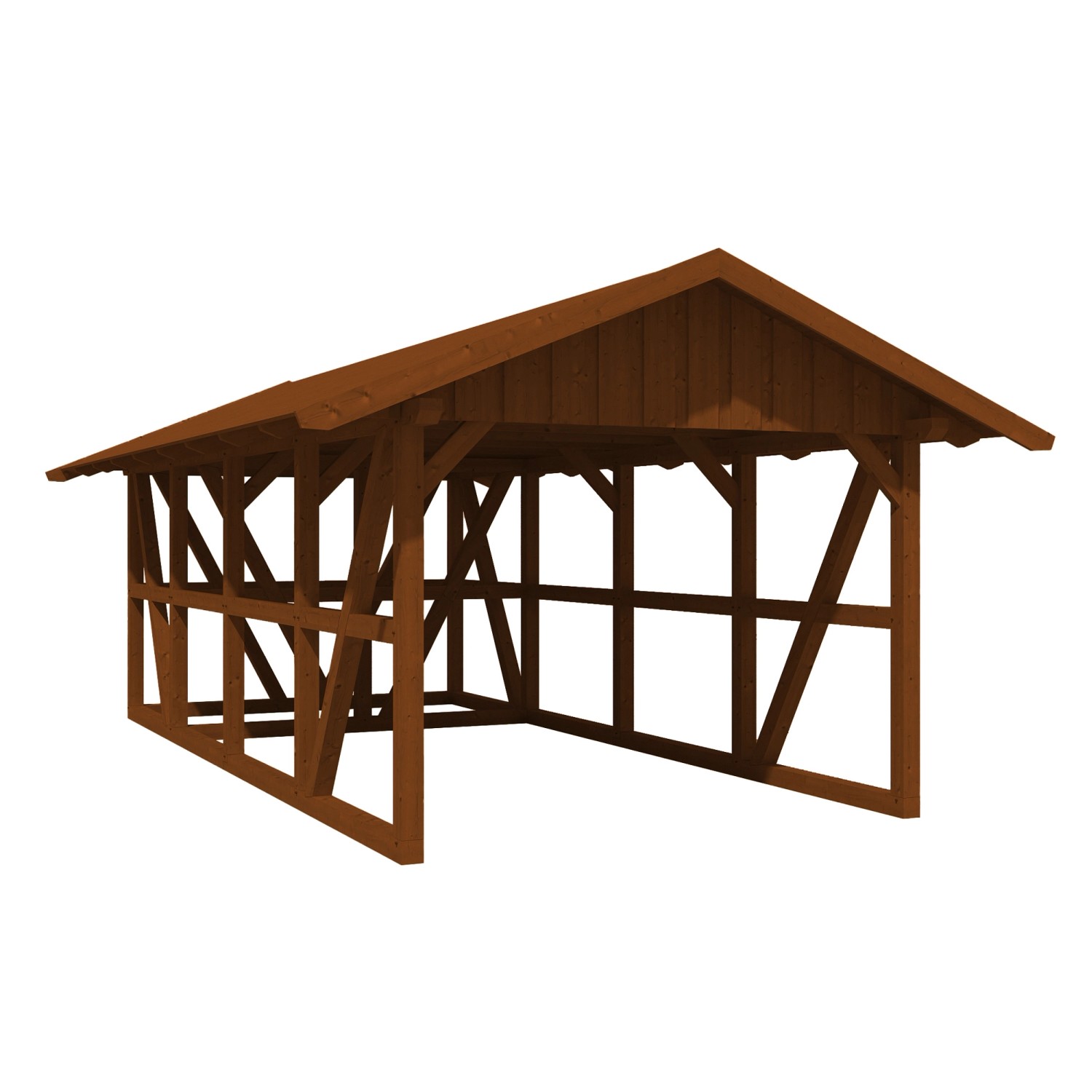 Skan Holz Carport Schwarzwald m. Dachschalung u. Abstellr. 424 x 772 cm Nuss Skan Holz Carport Schwarzwald m. Dachschalung u. Abstellr. 424 x 772 cm Nuss von Skan Holz