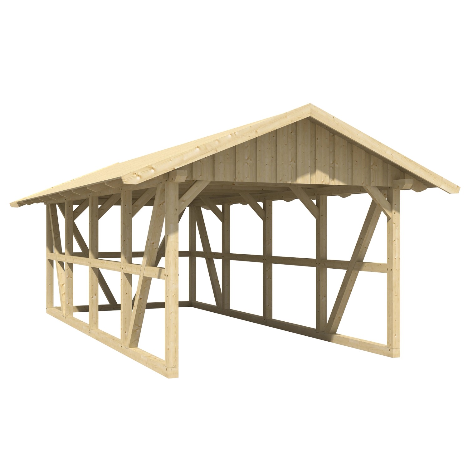 Skan Holz Carport Schwarzwald m. Dachschalung u. Rückwand 424 x 772 cm Natur Skan Holz Carport Schwarzwald m. Dachschalung u. Rückwand 424 x 772 cm Natur von Skan Holz