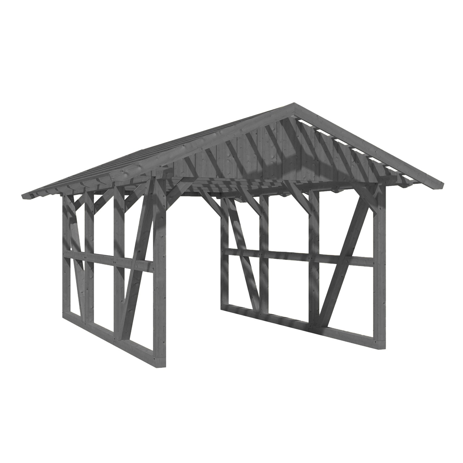 Skan Holz Carport Schwarzwald mit Dachlattung 424 x 600 cm Grau Skan Holz Carport Schwarzwald mit Dachlattung 424 x 600 cm Grau von Skan Holz
