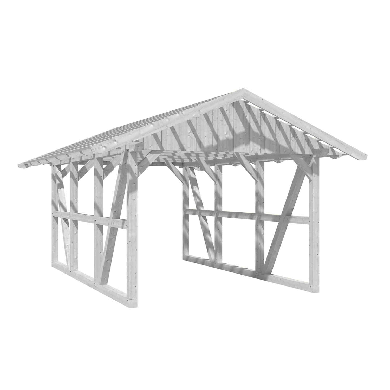 Skan Holz Carport Schwarzwald mit Dachlattung 424 x 600 cm Weiß Skan Holz Carport Schwarzwald mit Dachlattung 424 x 600 cm Weiß von Skan Holz