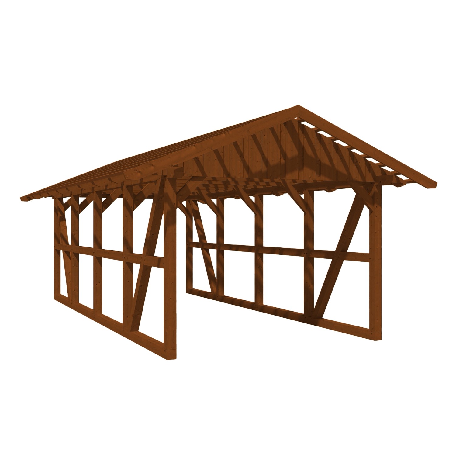 Skan Holz Carport Schwarzwald mit Dachlattung 424 x 772 cm Nuss Skan Holz Carport Schwarzwald mit Dachlattung 424 x 772 cm Nuss von Skan Holz