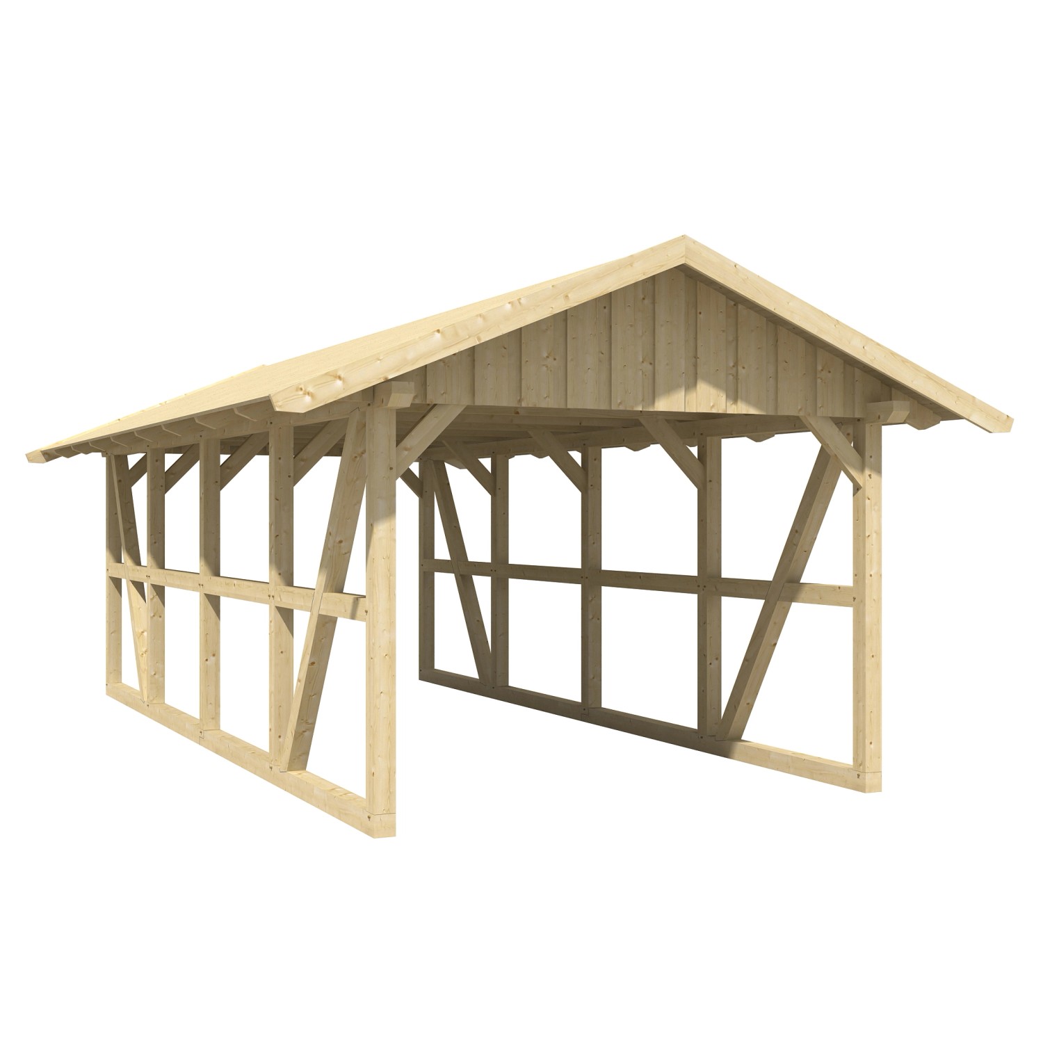 Skan Holz Carport Schwarzwald mit Dachschalung 424 x 772 cm Natur Skan Holz Carport Schwarzwald mit Dachschalung 424 x 772 cm Natur von Skan Holz