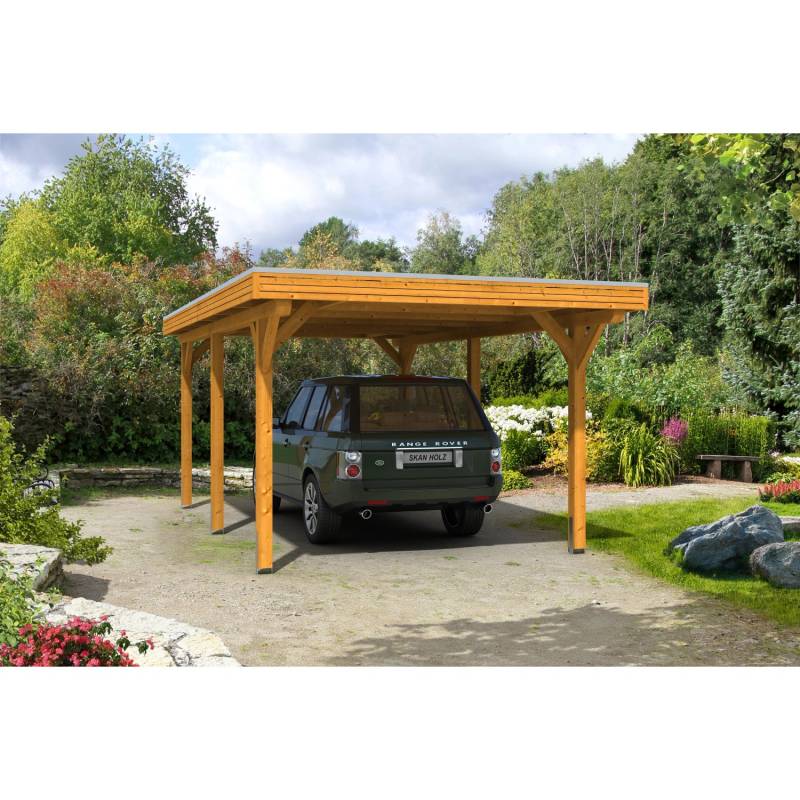 Skan Holz Carport Spessart 355 cm x 604 cm Eiche hell von Skan Holz