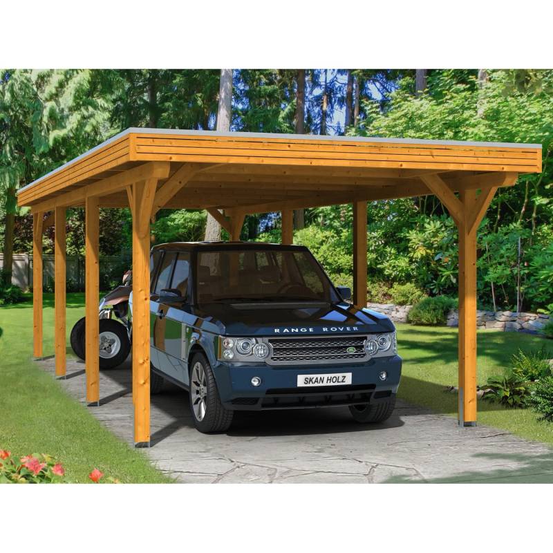 Skan Holz Carport Spessart 355 cm x 846 cm Eiche hell von Skan Holz